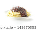 スパゲッティミートソースを白背景で単品撮影 143670553