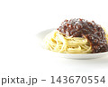 スパゲッティミートソースを白背景で単品撮影 143670554