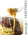 スパゲッティミートソースを食べる 143670662