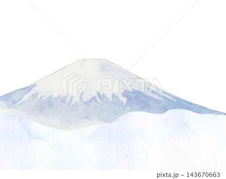 水彩で描いた富士山の背景 143670663