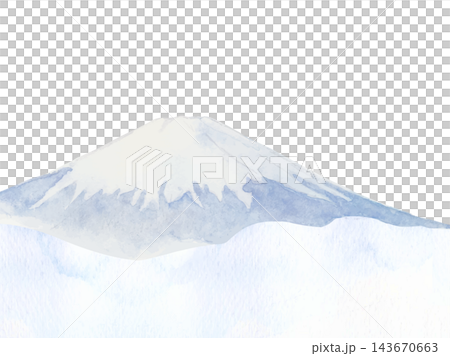 水彩で描いた富士山の背景 143670663