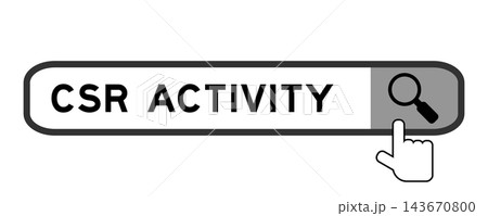 Search banner in word CSR (Abbreviation of corporate social responsibility) activity with hand over magnifier icon on white background Search banner in word CSR (Abbreviation of corporate social responsibility) activity with hand over magnifier icon on white background 143670800
