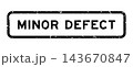 Grunge black minor defect word square rubber seal stamp on white background 143670847