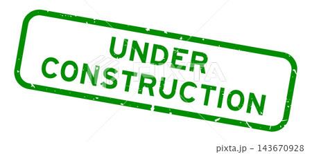 Grunge green under construction word square rubber seal stamp on white background 143670928
