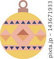 Cute Yellow Christmas Ornament Bauble with Geometric Pattern Cute Yellow Christmas Ornament Bauble with Geometric Pattern 143671933