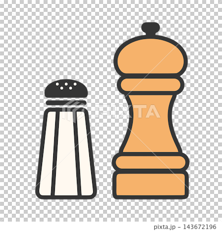 Simple color icons for salt and pepper Simple color icons for salt and pepper 143672196
