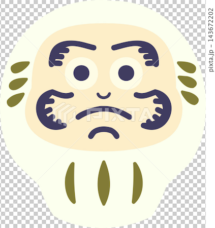 Illustration of a white Daruma doll Illustration of a white Daruma doll 143672202