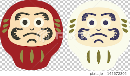 Illustration of a red and white Daruma doll Illustration of a red and white Daruma doll 143672203