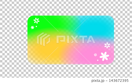 A rounded-corner banner background featuring a neon gradient and scattered white flowers. A rounded-corner banner background featuring a neon gradient and scattered white flowers. 143672395