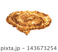 Watercolor illustration of peanut butter with nut crumbs isolated on white background. For food packaging, cafe menus, recipe blogs, organic product design, and healthy eating concepts 143673254
