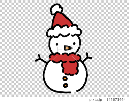 Cute, hand-drawn snowman illustration material Cute, hand-drawn snowman illustration material 143673464