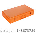 Orange Metal Toolbox Case Closed On White Orange Metal Toolbox Case Closed On White 143673789