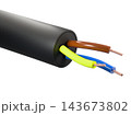 Flexible Three Phase Electric Cable Wire Close Up Flexible Three Phase Electric Cable Wire Close Up 143673802