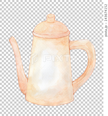 Teapot painted in watercolor Teapot painted in watercolor 143674152