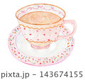 かわいい紅茶のイラスト　水彩 143674155