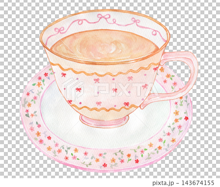 かわいい紅茶のイラスト 水彩 かわいい紅茶のイラスト 水彩 143674155