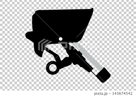 Silhouette vector image of a smartphone holder with a sun visor that attaches to the handlebars of a motorcycle or moped. Silhouette vector image of a smartphone holder with a sun visor that attaches to the handlebars of a motorcycle or moped. 143674542
