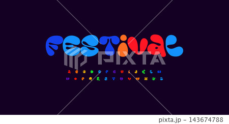 Festival Colorful Font Logo Alphabet, Bubble Balloon Letter Set for Birthday Holiday Headline, Fest Bright Titles, Packaging Design, Kid Game, Fun Cute Typographic Design. Vector typeface Festival Colorful Font Logo Alphabet, Bubble Balloon Letter Set for Birthday Holiday Headline, Fest Bright Titles, Packaging Design, Kid Game, Fun Cute Typographic Design. Vector typeface 143674788