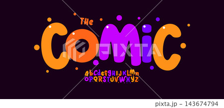 Comic Font Logo Alphabet Birthday Carnival Letter Set Color Joyful Typography, Creative Typographic Design for Fun Kid Title, Party Poster Headline, Fest Logotype, Cartoon Fonts. Vector Typeface Comic Font Logo Alphabet Birthday Carnival Letter Set Color Joyful Typography, Creative Typographic Design for Fun Kid Title, Party Poster Headline, Fest Logotype, Cartoon Fonts. Vector Typeface 143674794