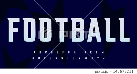 Bold Sporty Font with Sharp Edges and Strong Style, Perfect for Sports League Headlines, Poster and Title with Champion Theme, Team Jersey and T-short letters. Vector typeset. 143675211