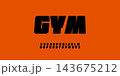 GYM Heavy bold alphabet, thick wide letter, impact heavyweight font for sport brand, gym logo, impactful robust headline typography. Vector typeset. 143675212