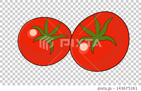 Two fresh red round tomatoes ripe vegetable food element sticker print visual graphic clipart artwork design icon illustration Two fresh red round tomatoes ripe vegetable food element sticker print visual graphic clipart artwork design icon illustration 143675261