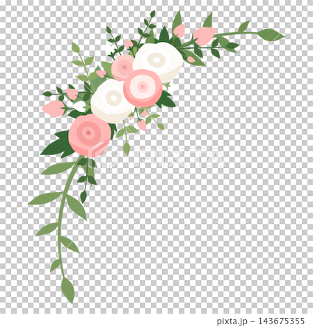 Pastel pink floral corner arch cluster botanical decor element sticker print visual graphic clipart artwork design icon illustration Pastel pink floral corner arch cluster botanical decor element sticker print visual graphic clipart artwork design icon illustration 143675355