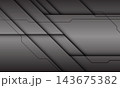 Abstract metallic grey and black line cyber technology futuristic style design modern background texture vector 143675382
