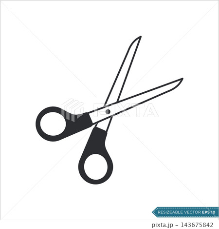 Scissor Icon Vector Template Illustration 143675842