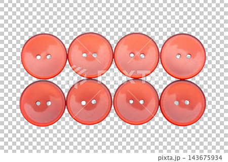 Eight shiny orange buttons with two holes Eight shiny orange buttons with two holes 143675934