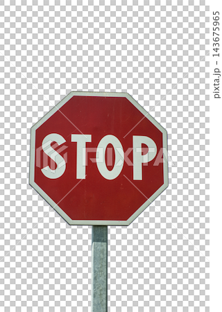 A red octagonal stop sign A red octagonal stop sign 143675965