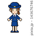 女性警察官のドット絵 全身立ち姿 143676746