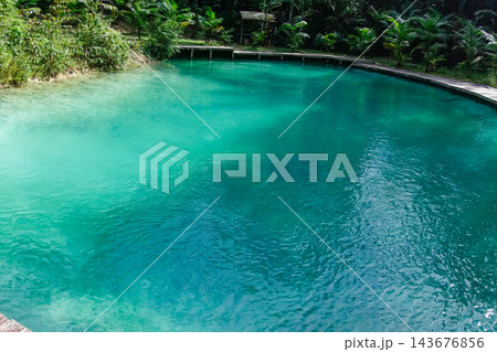 turquoise and crystalline spring pool of fresh water into Amazon rainforest. Presidente Figueiredo, Amazonas, Brazil turquoise and crystalline spring pool of fresh water into Amazon rainforest. Presidente Figueiredo, Amazonas, Brazil 143676856