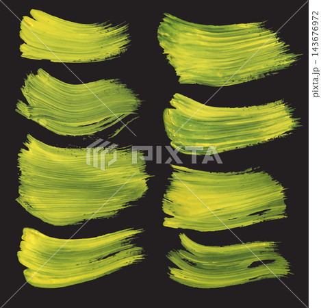Abstract realistic strokes drawn thick yellow paint on black paper Abstract realistic strokes drawn thick yellow paint on black paper 143676972