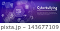 Cyber Bullying Icon Set w Web Header Banner 143677109