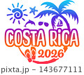 Costa Rica 2026 with Vacation and Trip Elements - Palm Tree Sunglasses Tropical Flowers 143677111