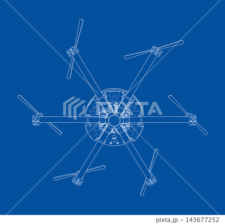 drone blueprint illustration. Vector drone blueprint illustration. Vector 143677252