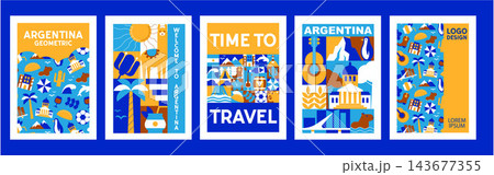 Mosaic Geometric Argentina Poster Set with Travel, Vacation, Culture, Food and Architecture Symbols, Abstract Icons, Tourism Vector Design Templates Mosaic Geometric Argentina Poster Set with Travel, Vacation, Culture, Food and Architecture Symbols, Abstract Icons, Tourism Vector Design Templates 143677355