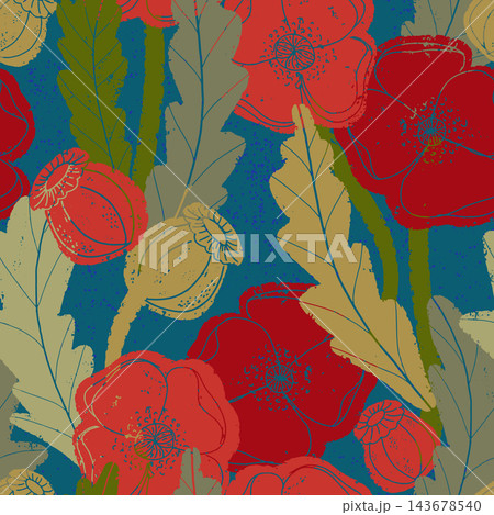 seamless floral pattern with leaves seamless floral pattern with leaves 143678540