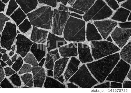 Black abstract pattern stone slab floor dark mosaic tile texture wall dark background structure backdrop Black abstract pattern stone slab floor dark mosaic tile texture wall dark background structure backdrop 143678725