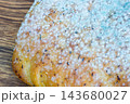 Close-up of mold spreading across the surface of seasoned bread 143680027