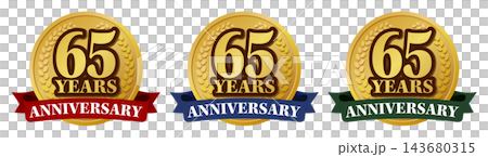 65th Anniversary Medal Logo Set: High-quality commemorative badge material. 65th Anniversary Medal Logo Set: High-quality commemorative badge material. 143680315