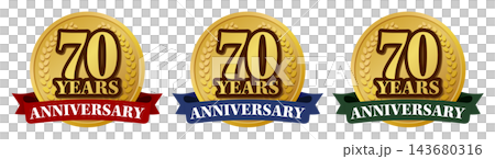 70周年アニバーサリーメダルロゴセット 高級感のある記念バッジ素材 70周年アニバーサリーメダルロゴセット 高級感のある記念バッジ素材 143680316