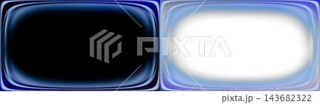 Blue rounded rectangle frame overlay with glowing white center and warped curved edges, retro screen distortion effect PNG, isolated on transparent background Blue rounded rectangle frame overlay with glowing white center and warped curved edges, retro screen distortion effect PNG, isolated on transparent background 143682322