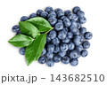 fresh blueberry isolated on white background. Top view. Flat lay 143682510