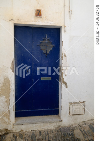 Architectural Door with Distinctive Design, Color and Decorative Details Architectural Door with Distinctive Design, Color and Decorative Details 143682758