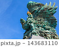 Landscape picture of old Garuda Wisnu Kencana GWK statues as  Bali landmark with blue sky as a background. Balinese traditional symbol of hindu religion. Popular travel destinations in Indonesia. 143683110