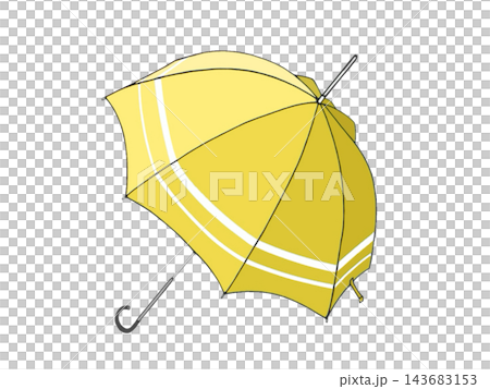Illustration of a stylish yellow umbrella Illustration of a stylish yellow umbrella 143683153