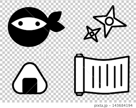 Ninja and tool icon set Ninja and tool icon set 143684194