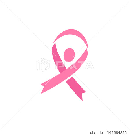 Pink breast cancer awareness ribbon human silhouette Pink breast cancer awareness ribbon human silhouette 143684833